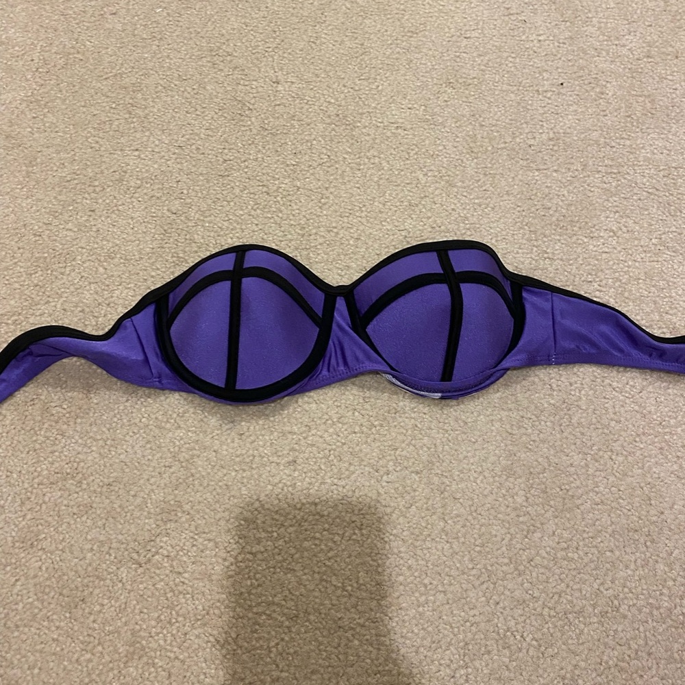 Purple bandeau bikini top